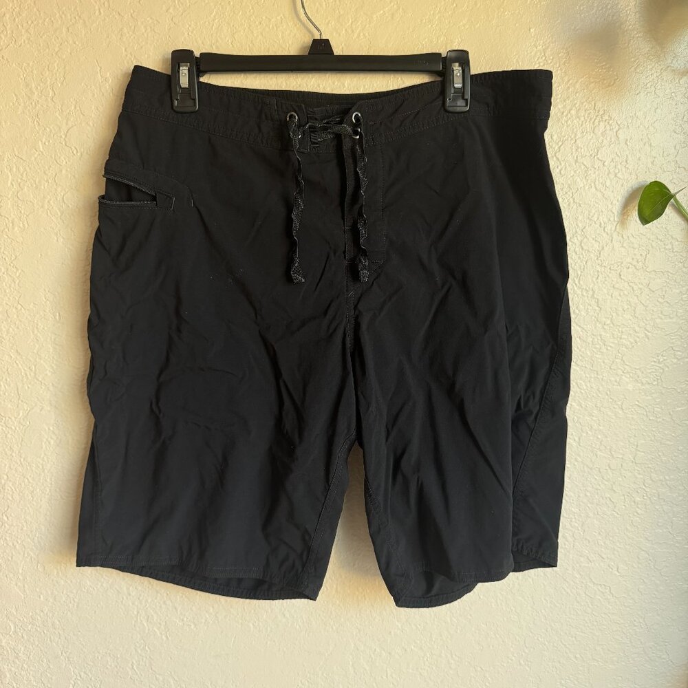 Patagonia Men’s Black Performance Shorts | Size 35 | Drawstring & Zip Pocket